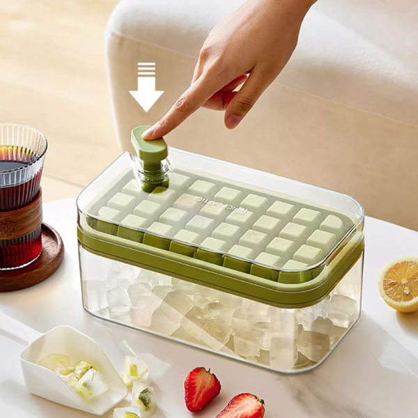 按压冰块储存盒家用冰格制冰模具 Ice cube tray